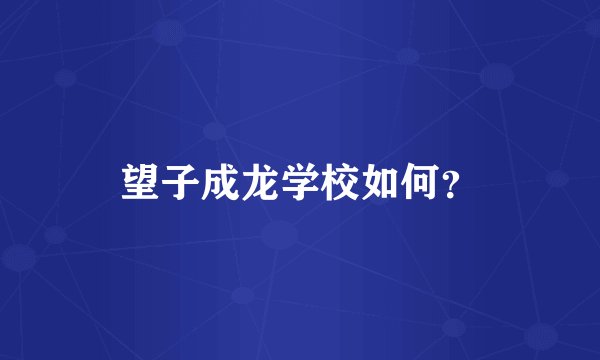 望子成龙学校如何?