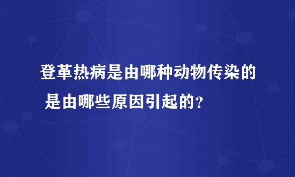 登革热病是由哪种动物传染的 是由哪些原因引起的？