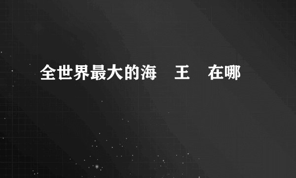全世界最大的海盜王國在哪裏