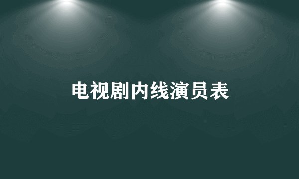 电视剧内线演员表