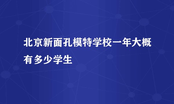 北京新面孔模特学校一年大概有多少学生