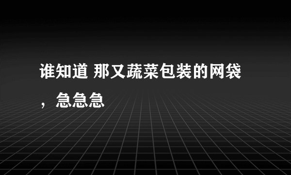 谁知道 那又蔬菜包装的网袋，急急急