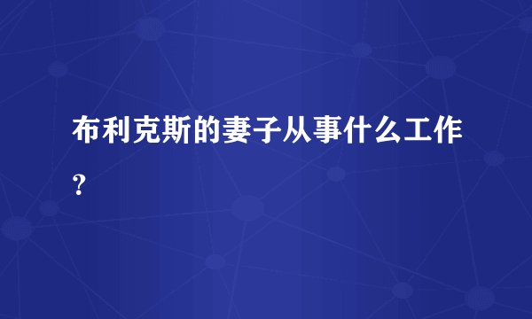 布利克斯的妻子从事什么工作？