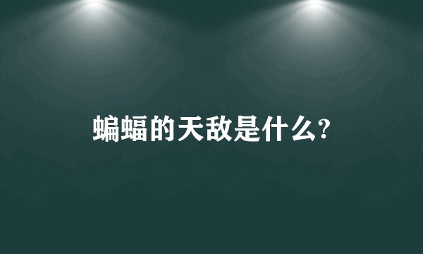 蝙蝠的天敌是什么?