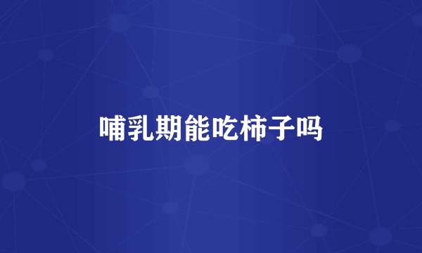 哺乳期能吃柿子吗
