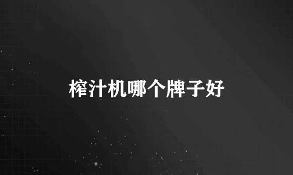 榨汁机哪个牌子好