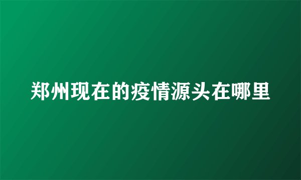 郑州现在的疫情源头在哪里