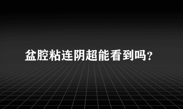 盆腔粘连阴超能看到吗?