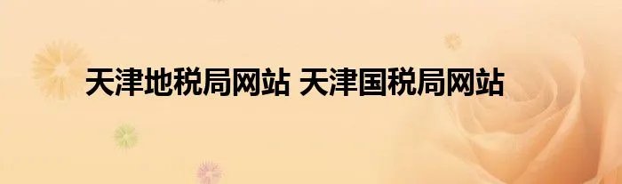 天津地税局网站 天津国税局网站