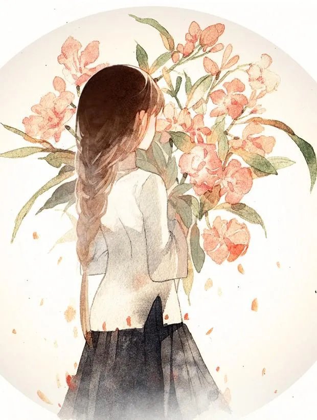 有没有唯美好看的女生背影插画图片？