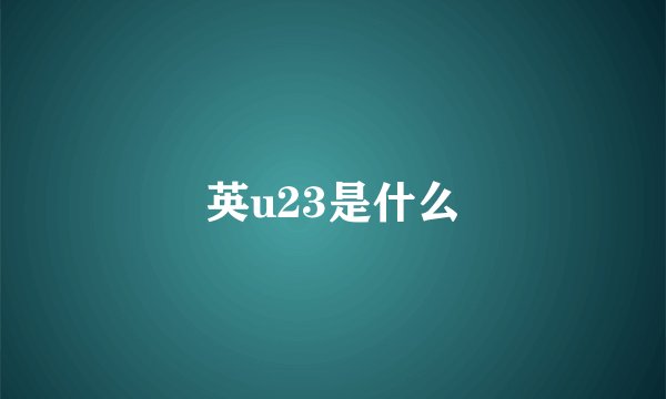 英u23是什么