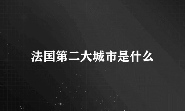 法国第二大城市是什么