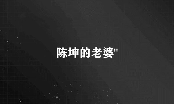 陈坤的老婆