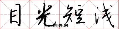 目光短浅