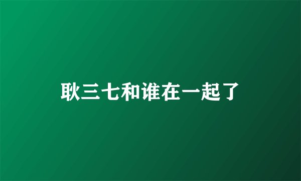 耿三七和谁在一起了