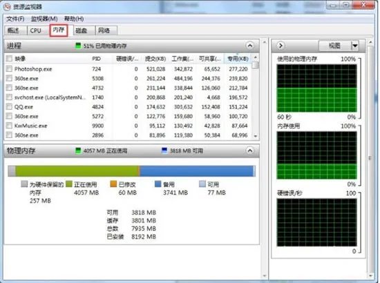 win7电脑查看系统资源的方法