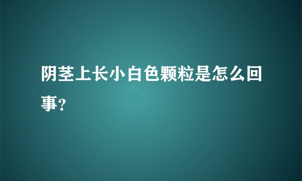 阴茎上长小白色颗粒是怎么回事？