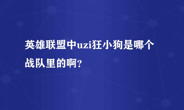 英雄联盟中uzi狂小狗是哪个战队里的啊？