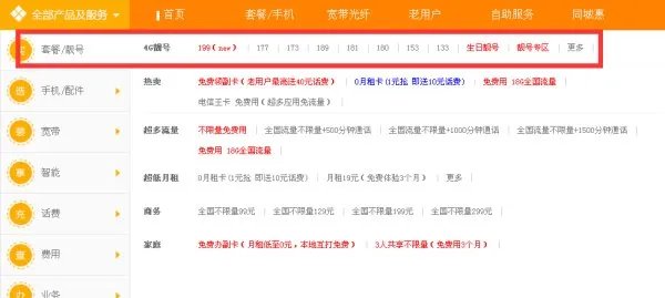 电信手机号段?