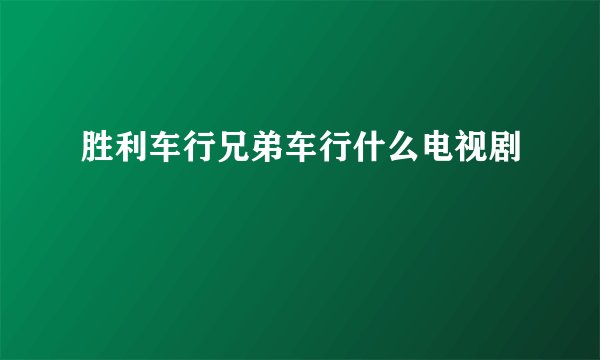 胜利车行兄弟车行什么电视剧