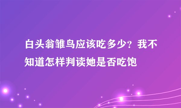 白头翁雏鸟应该吃多少?我不知道怎样判读她是否吃饱
