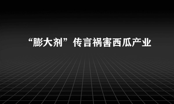 “膨大剂”传言祸害西瓜产业