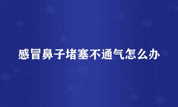 感冒鼻子堵塞不通气怎么办