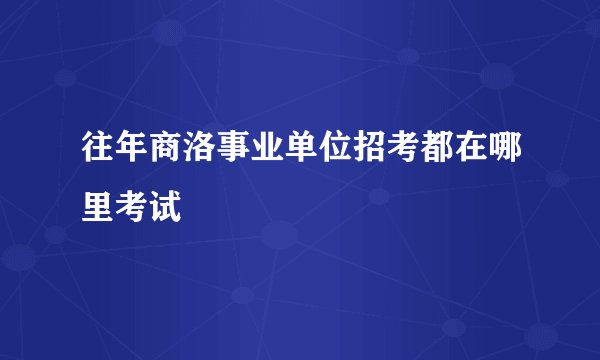 往年商洛事业单位招考都在哪里考试