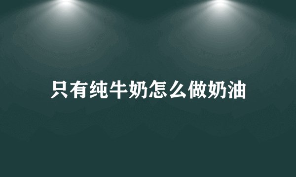只有纯牛奶怎么做奶油