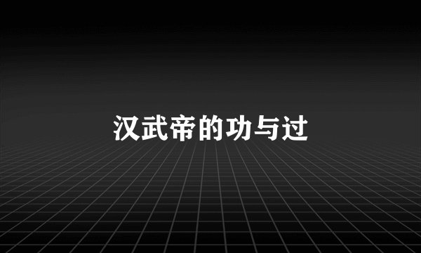 汉武帝的功与过