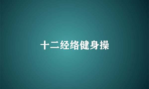 十二经络健身操