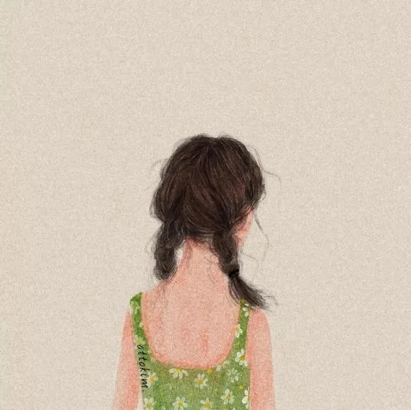 有没有唯美好看的女生背影插画图片？