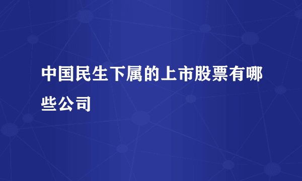 中国民生下属的上市股票有哪些公司