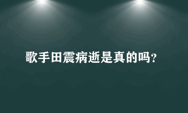 歌手田震病逝是真的吗？