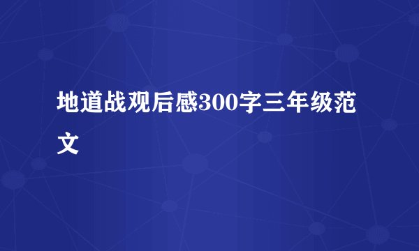 地道战观后感300字三年级范文