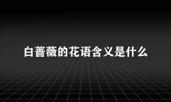 白蔷薇的花语含义是什么