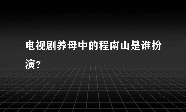 电视剧养母中的程南山是谁扮演？