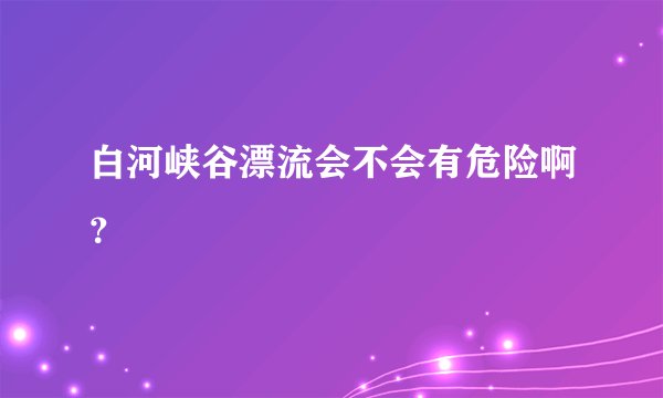 白河峡谷漂流会不会有危险啊？
