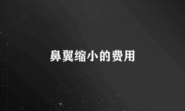 鼻翼缩小的费用