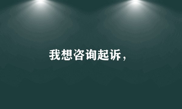 我想咨询起诉,