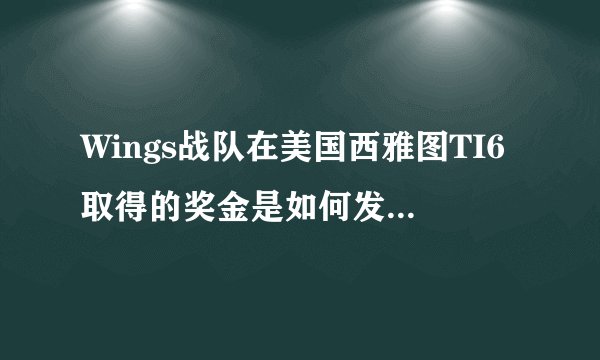 Wings战队在美国西雅图TI6取得的奖金是如何发放及税务处理的？