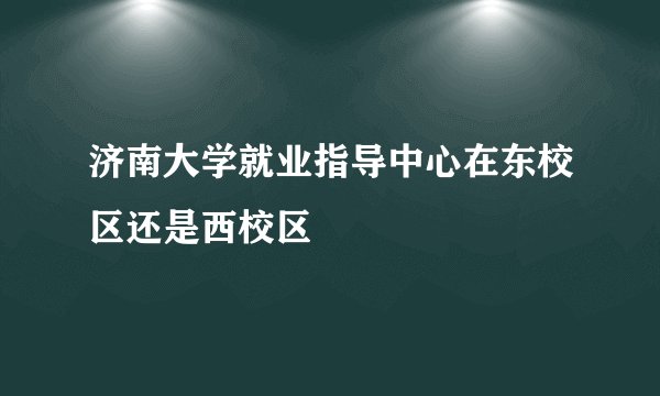 济南大学就业指导中心在东校区还是西校区