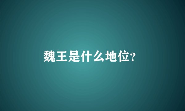 魏王是什么地位?