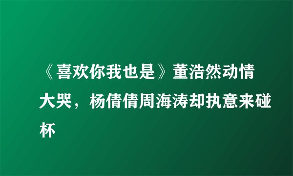 《喜欢你我也是》董浩然动情大哭,杨倩倩周海涛却执意来碰杯