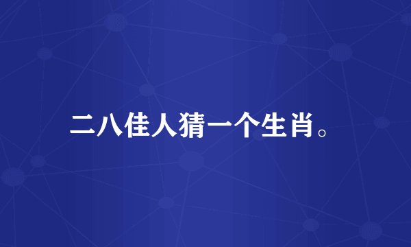 二八佳人猜一个生肖。