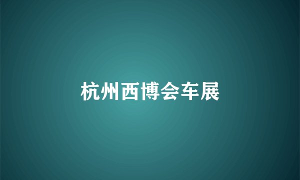 杭州西博会车展