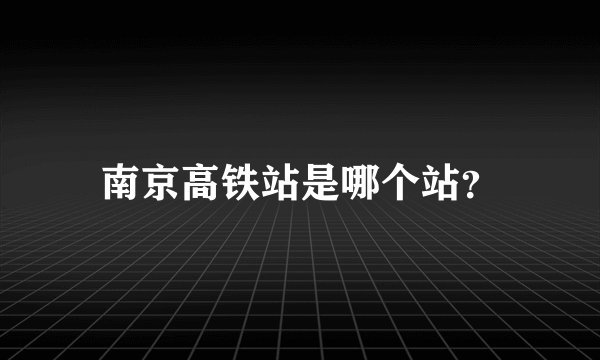 南京高铁站是哪个站？