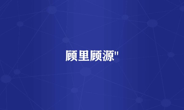 顾里顾源