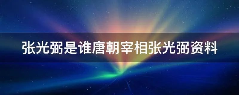 唐代张光弼简介