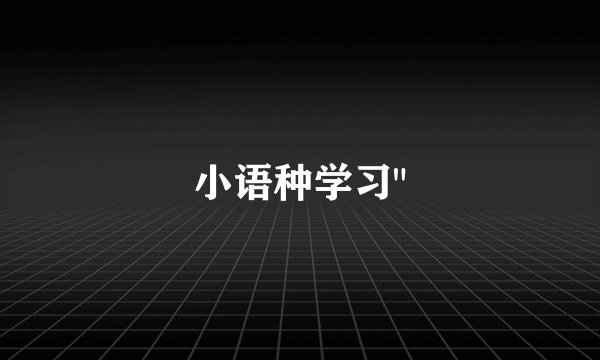 小语种学习